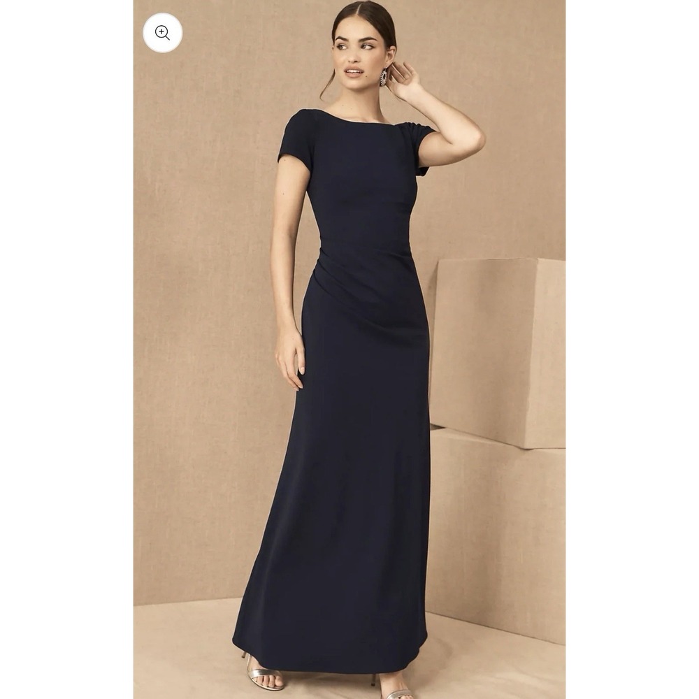 BHLDN‎ Anthropologie Matisse Cap Sleeve Maxi Sheath Dress Size US 2 Navy Formal